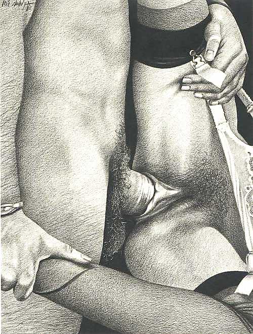 Dessin noir et blanc d'une pénétration vaginale